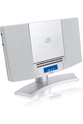 Denver MC-5220 Silver Wall-Mountable CD Player with FM Radio, Alarm Clock & Remote Control