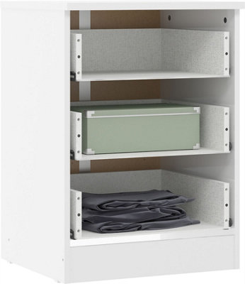 Denver White Gloss 3 Drawer Bedside Table Cabinet Nightstand Bedroom Storage