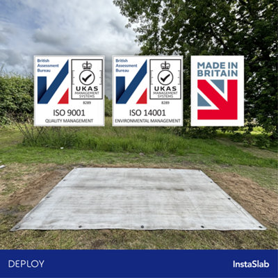 DEPLOY Concrete InstaSlab 2m x 4m ( 6ft x 13ft ) Instant Concrete Foundation Slab (W) 200 cm x (L) 400 cm - Ready made Kit