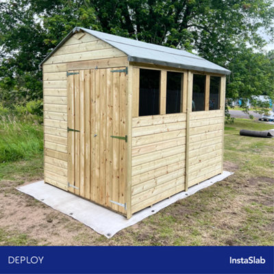 DEPLOY Concrete InstaSlab 2m x 4m ( 6ft x 13ft ) Instant Concrete Foundation Slab (W) 200 cm x (L) 400 cm - Ready made Kit