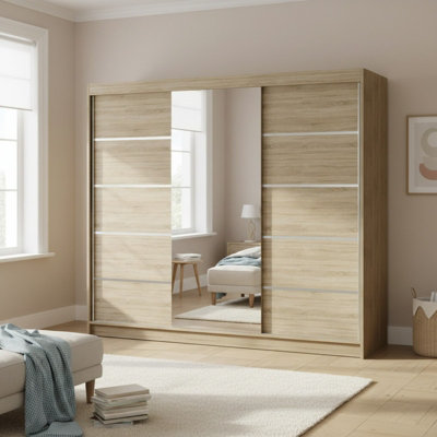 DERBY VI Spacious 200 cm Wardrobe Made of Durable Laminated Board