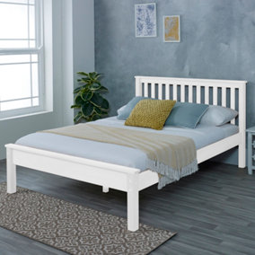 Derby White Wooden Bed Frame - 4ft6 Double