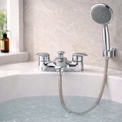 Derwen Statement Bath & Shower Mixer Chrome - Dual Lever, Heritage ...