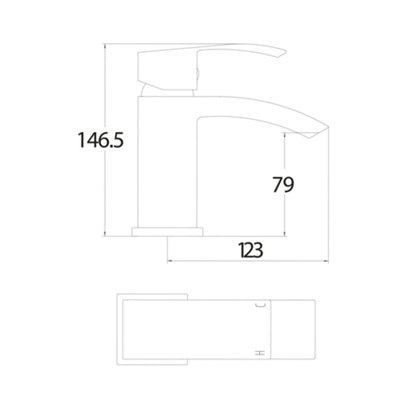 Descent Mono Basin Mixer Tap with Push Waste t58 - 3