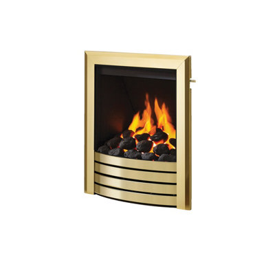 Design Brass Deepline Radiant Gas Fire with Slide Control