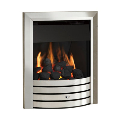 Design Chrome Convector Deepline Gas Fire with Manual Control