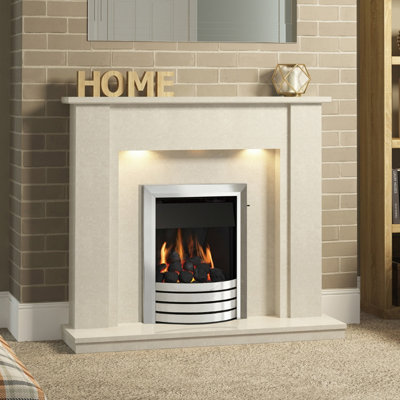 Design Chrome Convector Deepline Gas Fire with Slide Control