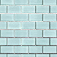 Design ID Subway Tile Sky Blue Vinyl Wallpaper Paste The Wall Kitchen Bathroom