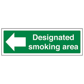 Designated Smoking Area Prohibition Sign Rigid Plastic 300x100mm (x3)