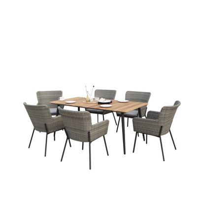 DesignDrop Amalfi 6 Seater Luxury Outdoor Garden Dining Set 7pc DIY