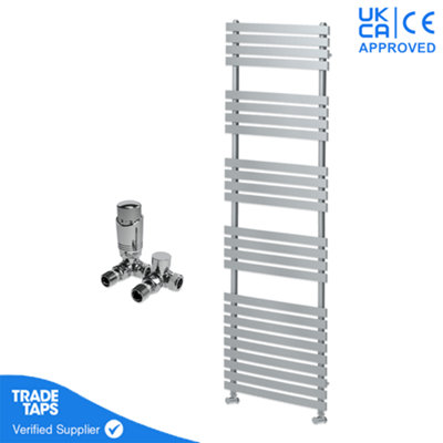 Buy Designer Delta Chrome Flat Panel Towel Radiator Heated Ladder Rail ...