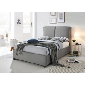 Designer Fabric Grey Bed Frame - Double 4ft 6"