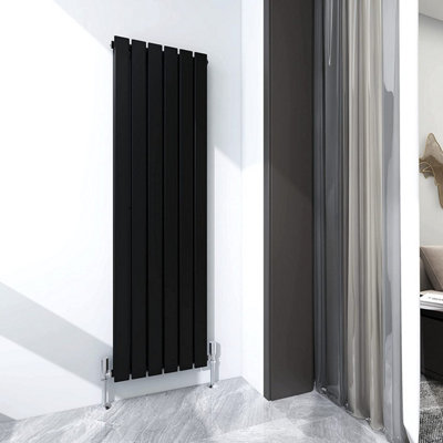 Designer Flat Panel Double Radiator 1600x408 Black by MCC