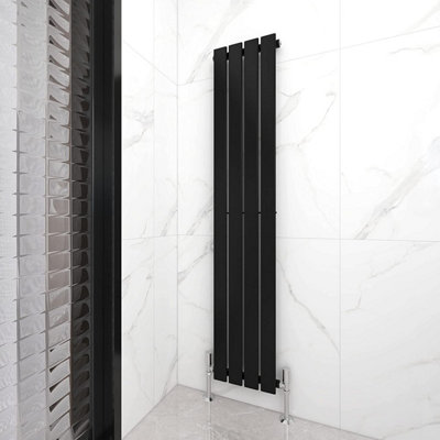 Designer Flat Panel Single Radiator 1600x272 Black by MCC