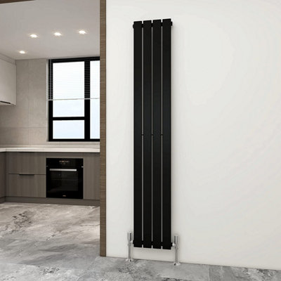 Designer Flat Panel Single Radiator 1800x272 Black by MCC