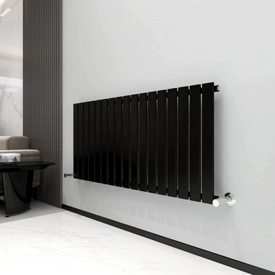 Designer Flat Panel Single Radiator 600x1156 Black by MCC