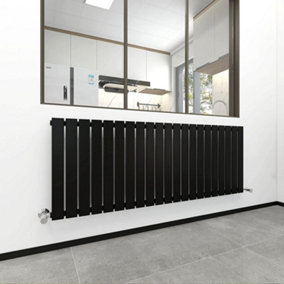 Designer Flat Panel Single Radiator 600x1428 Black by MCC