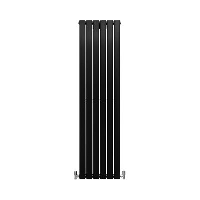 Designer Flat Radiator - 1600 x 420mm - Black