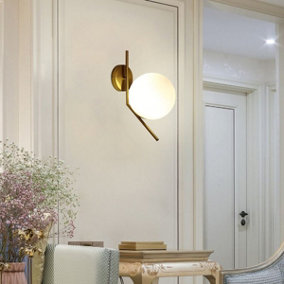 Designer Gold finish and White Glove wall lamp