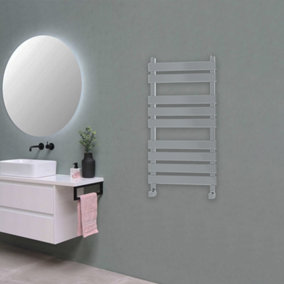 Designer Marvella Flat Panel Towel Radiator Heated Ladder Rail - Chrome - 950 x 500mm