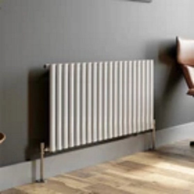 Designer Radiator Horizontal White Oval Column Rads Single Panel 600x1200mm