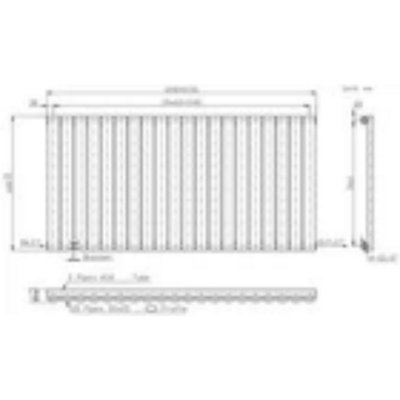 Designer Radiator Horizontal White Oval Column Rads Single Panel 600x1200mm