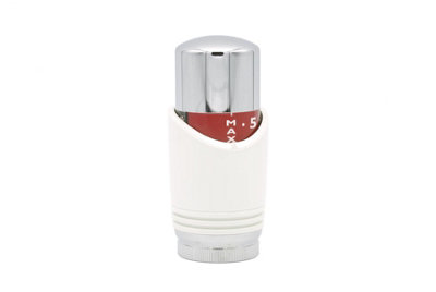 Designer Replacement Thermostatic Radiator Valve TRV Head Only - White/Chrome Price Comparisons | Compare The Build