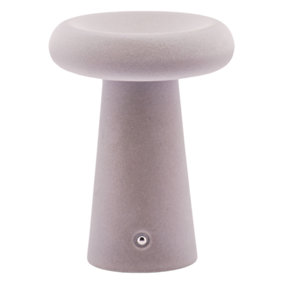Designer Soft Grey Felt Rechargeable Lamp with Donut Shade 3-Way Touch Dimmable