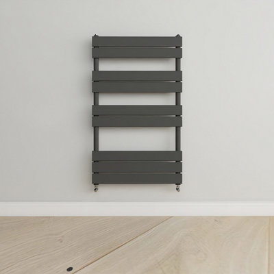 Designer Vertical Anthracite Single Panel Towel Radiator (H) 1000mm x (W) 600mm.