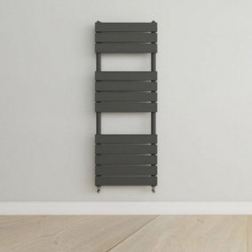Designer Vertical Anthracite Single Panel Towel Radiator (H) 1200mm x (W) 450mm.
