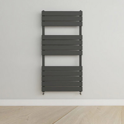 Designer Vertical Anthracite Single Panel Towel Radiator (H) 1200mm x (W) 600mm.