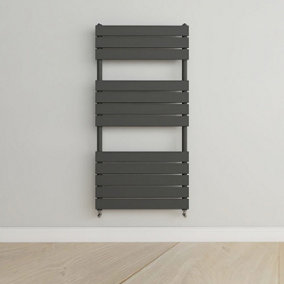 Designer Vertical Anthracite Single Panel Towel Radiator (H) 1200mm x (W) 600mm.