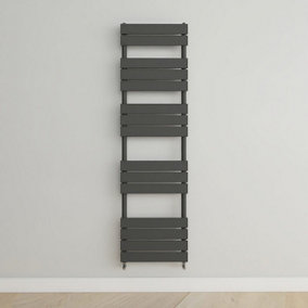 Designer Vertical Anthracite Single Panel Towel Radiator (H) 1600mm x (W) 450mm.