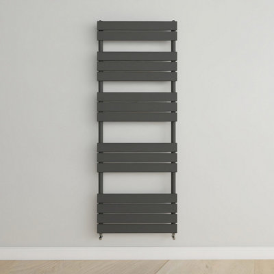 Designer Vertical Anthracite Single Panel Towel Radiator (H) 1600mm x (W) 600mm.
