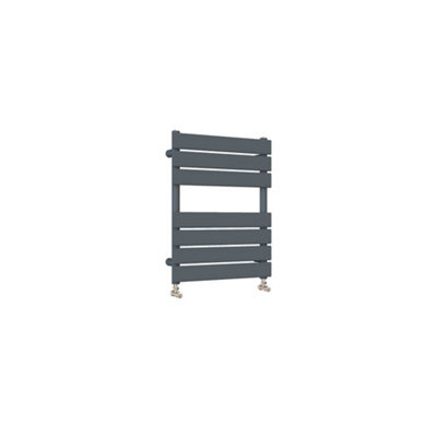 Designer Vertical Anthracite Single Panel Towel Radiator (H) 650mm x (W) 500mm, 1409 BTU.