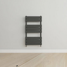 Designer Vertical Anthracite Single Panel Towel Radiator (H) 800mm x (W) 450mm.