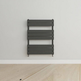 Designer Vertical Anthracite Single Panel Towel Radiator (H) 800mm x (W) 600mm.