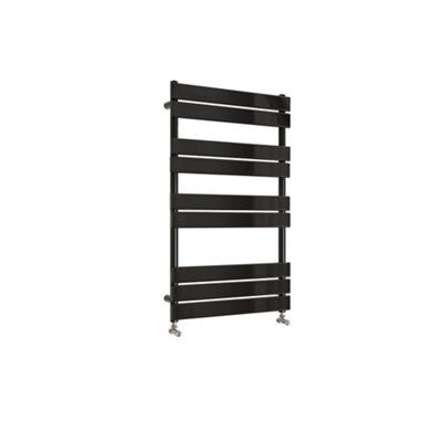 Designer Vertical Black Single Panel Towel Radiator (H) 1000mm x (W) 600mm.
