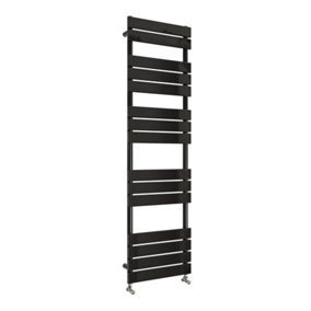 Designer Vertical Black Single Panel Towel Radiator (H) 1600mm x (W) 450mm.