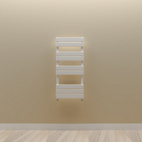Designer Vertical White Single Panel Towel Radiator (H) 1000mm x (W) 450mm.