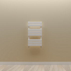 Designer Vertical White Single Panel Towel Radiator (H) 800mm x (W) 450mm.