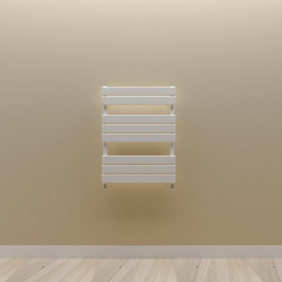 Designer Vertical White Single Panel Towel Radiator (H) 800mm x (W) 600mm.