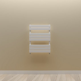 Designer Vertical White Single Panel Towel Radiator (H) 800mm x (W) 600mm.