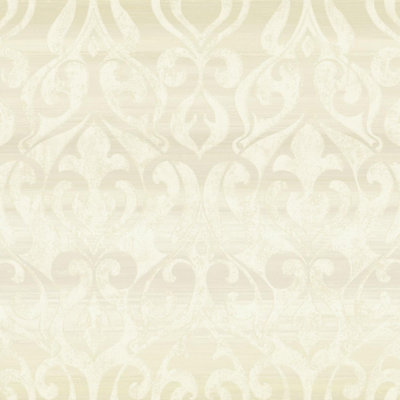 Designer Wallpapers Gleam Glitter Damask Cream Glamorous Classic Acrylic Coated