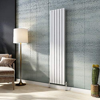 Designer White Double Vertical Flat Panel Radiator - 1800x408mm