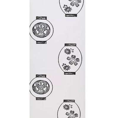 Designers Guild Kabuki Lantern Patterned Wallpaper - Black & White
