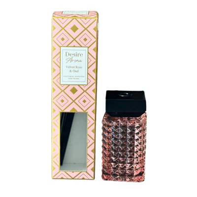 Desire Aroma Velvet Rose and Oud 500ml Cut Glass Reed Diffuser