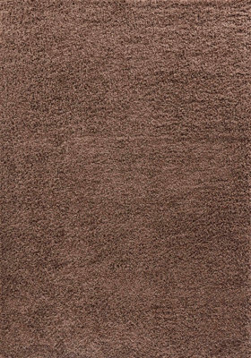 Desire Rugs Plain Living Room Shaggy Area Rugs D.Beige Round 120x120 cm