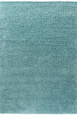 Desire Rugs Plain Living Room Shaggy Area Rugs Duckegg Runner 60x220 cm