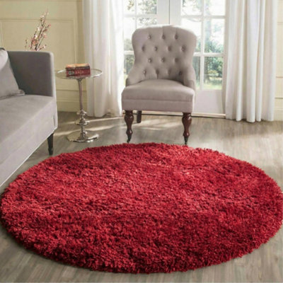 Desire Rugs Plain Living Room Shaggy Area Rugs Red Runner 60x220 cm